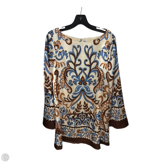 Dress Casual Midi By Skies Are Blue In Blue & Brown, Size: L