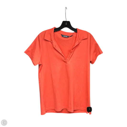 Athletic Top Short Sleeve By Izod In Orange, Size: M