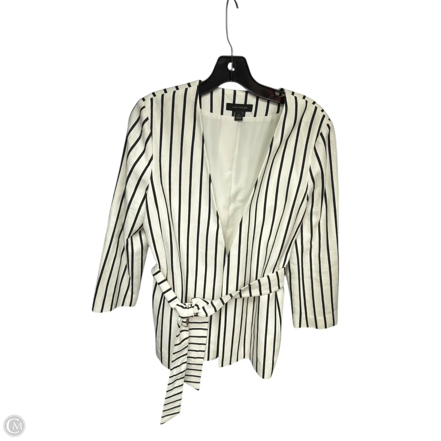 Blazer By Ann Taylor In Striped Pattern, Size: M