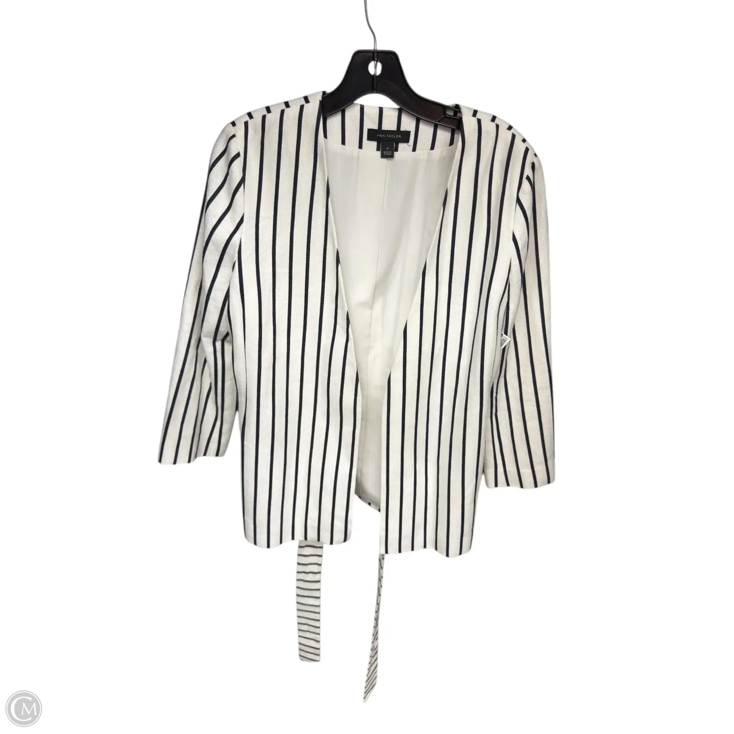 Blazer By Ann Taylor In Striped Pattern, Size: M