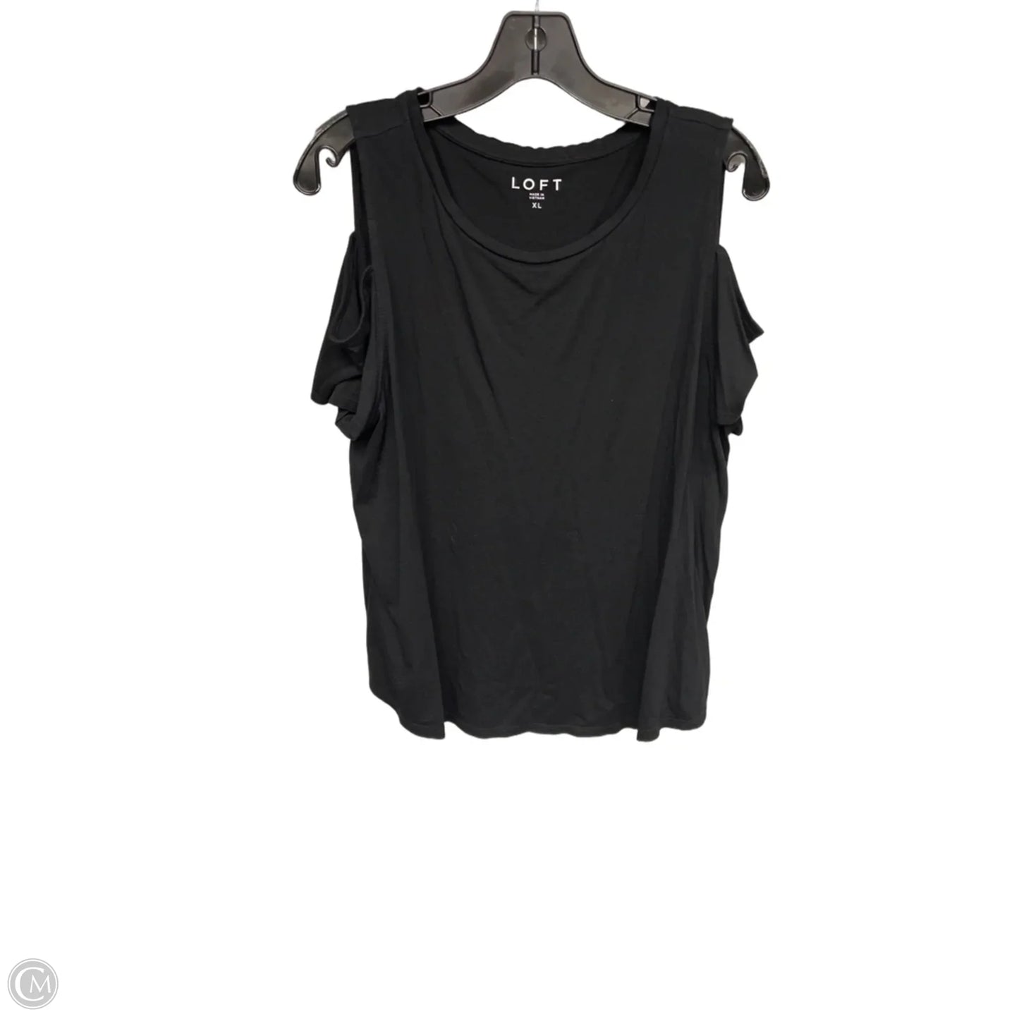 Top Short Sleeve By Loft In Black, Size: Xl