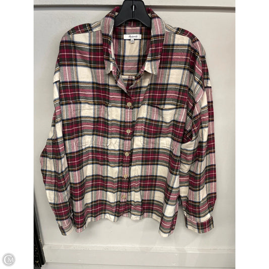 Top Long Sleeve By Madewell In Plaid Pattern, Size: Xxl