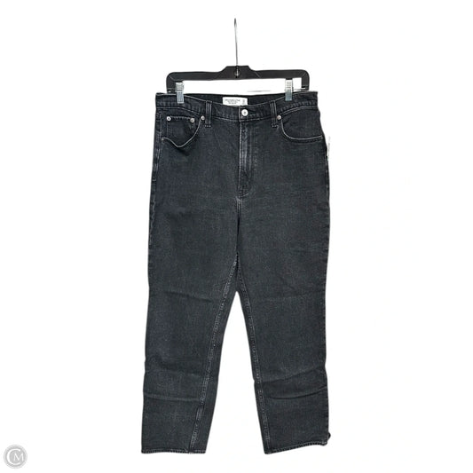 Jeans Straight By Abercrombie And Fitch In Black Denim, Size: 12l