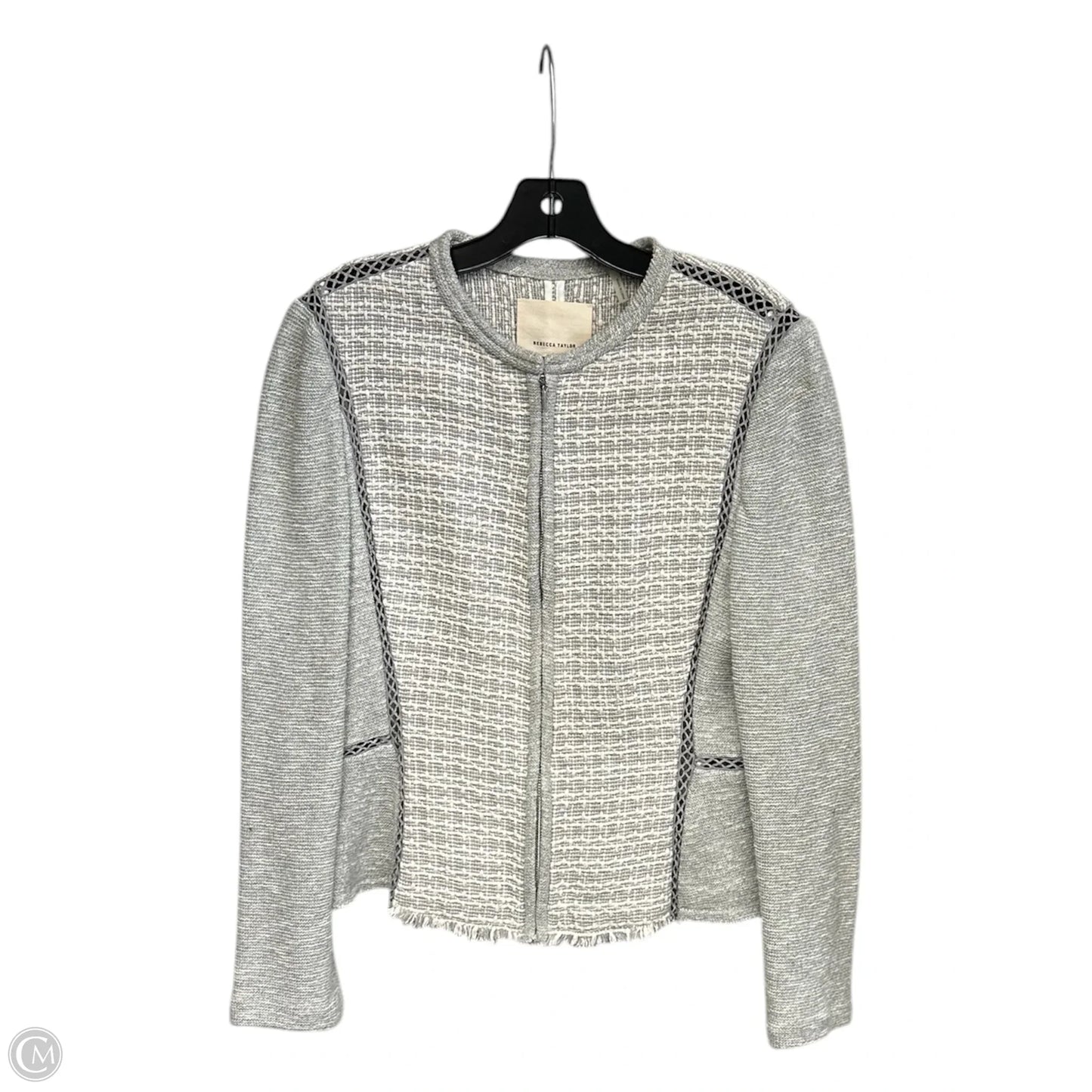 Cardigan By Rebecca Taylor In Grey & White, Size: 12