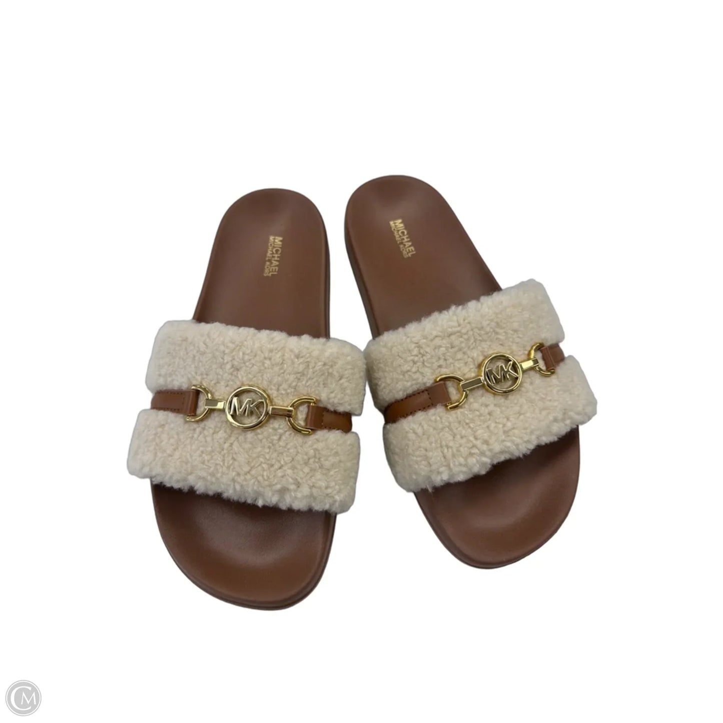 Sandals Flats By Michael By Michael Kors In Cream & Tan, Size: 9