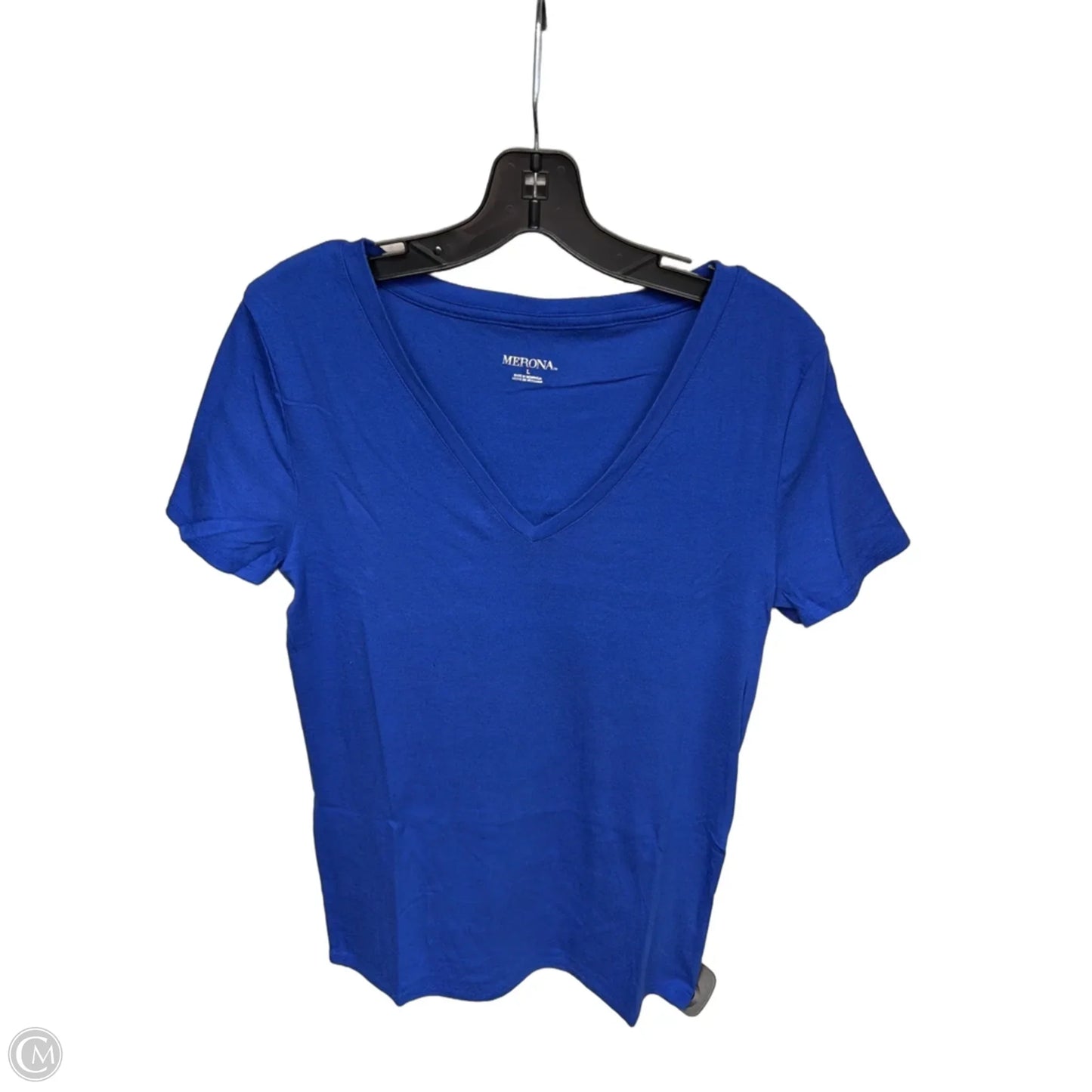 Top Short Sleeve Basic By Merona In Blue, Size: L