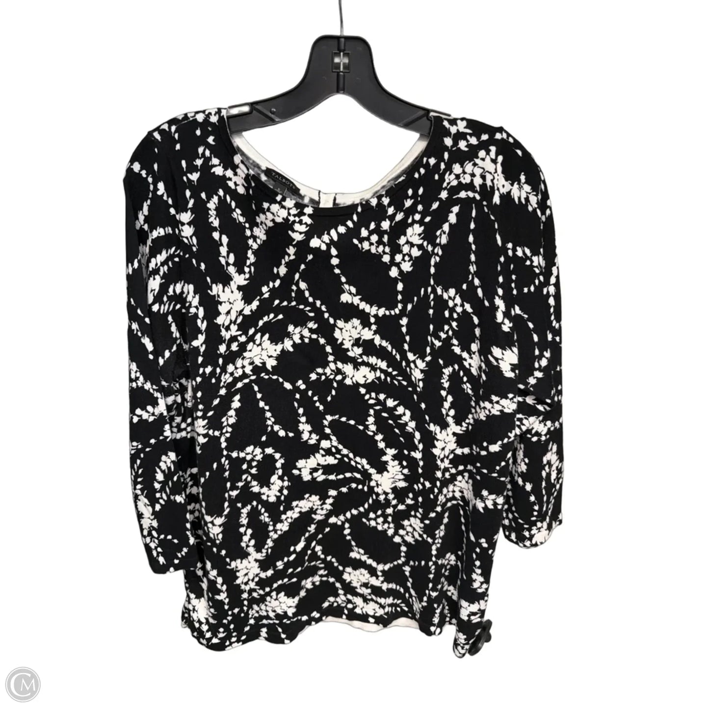 Sweater By Talbots In Black & White, Size: L