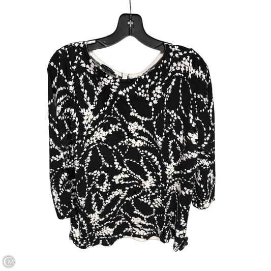 Sweater By Talbots In Black & White, Size: L