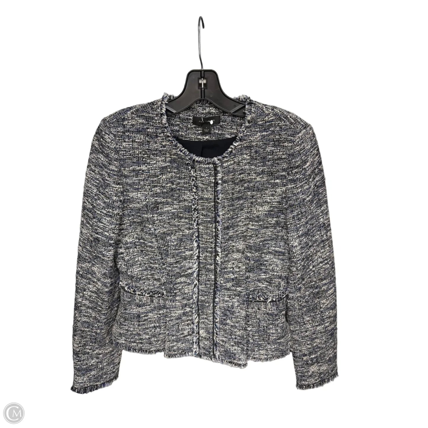 Blazer By Ann Taylor In Blue & White, Size: 2