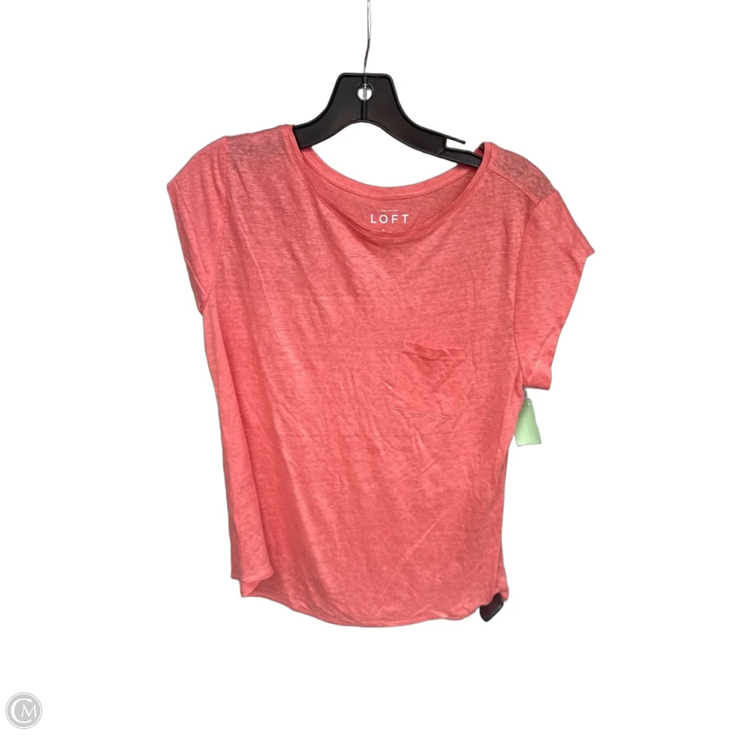 Top Short Sleeve By Loft In Coral, Size: M
