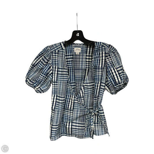 Top Short Sleeve By J. Crew In Blue & White, Size: Xxs
