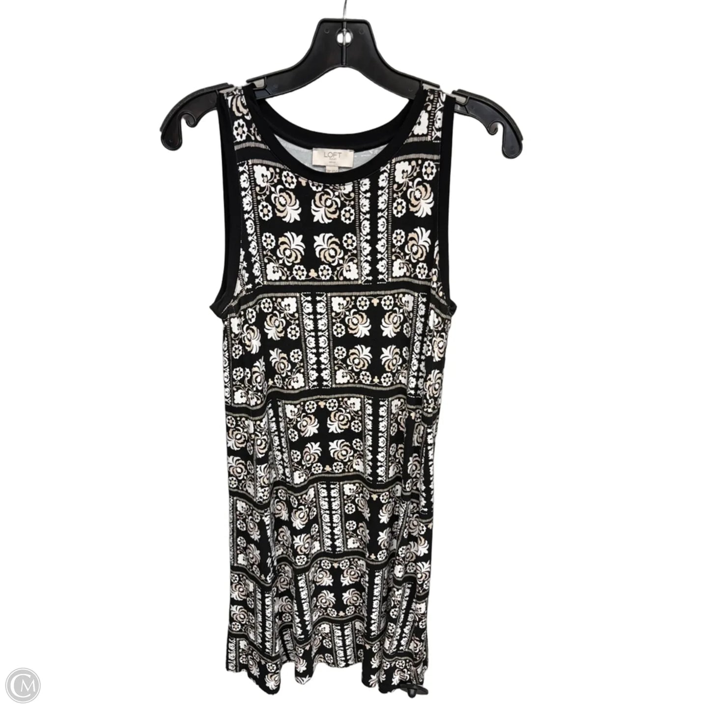 Dress Casual Midi By Loft In Black & Cream, Size: Xs