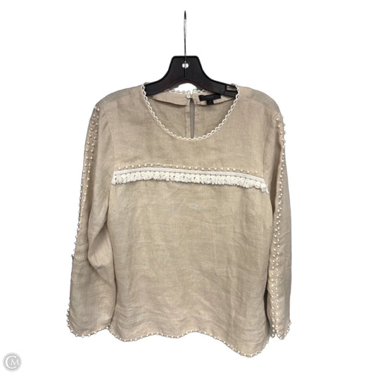 Top Long Sleeve By J. Crew In Cream, Size: L