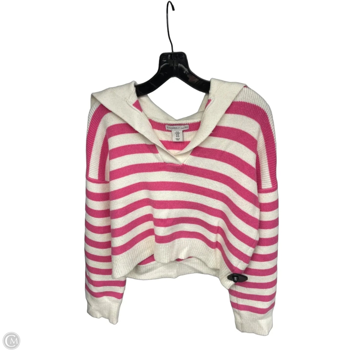 Sweater By Sincerely Jules In Pink & White, Size: M