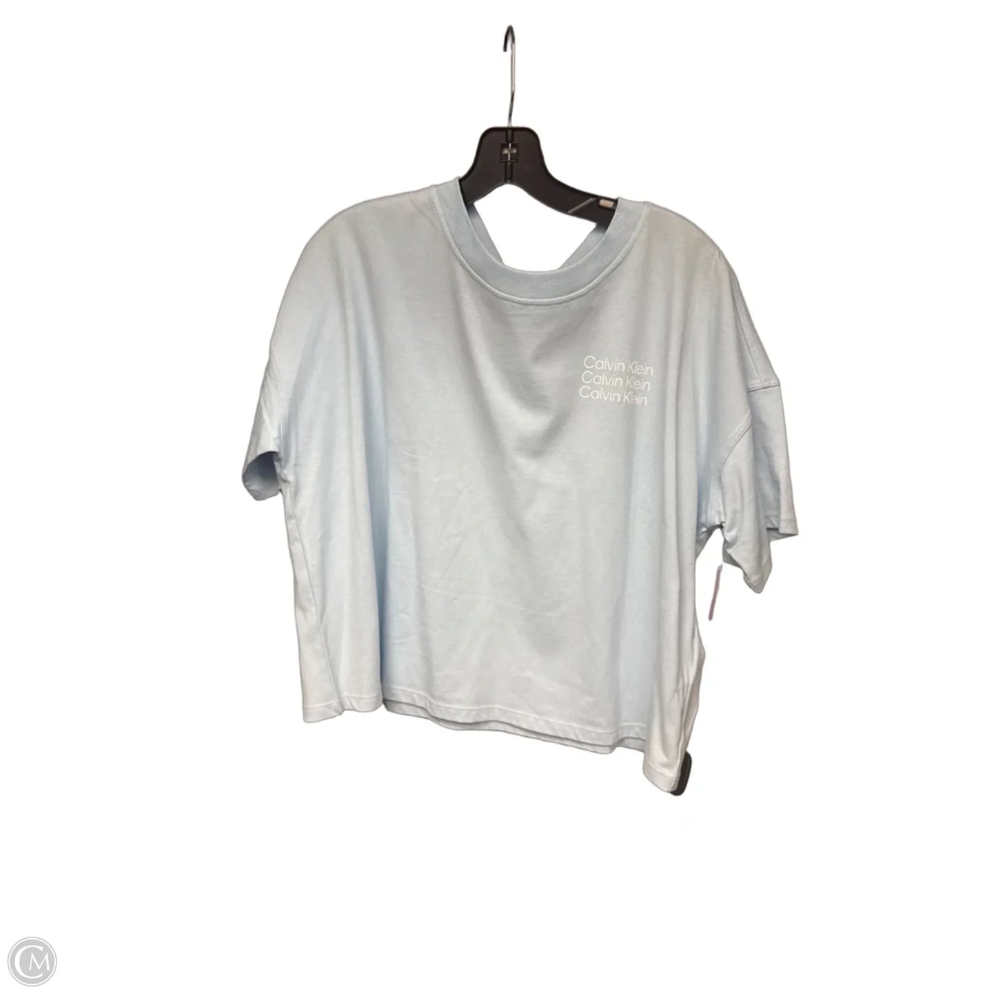 Athletic Top Short Sleeve By Calvin Klein Performance In Blue, Size: L