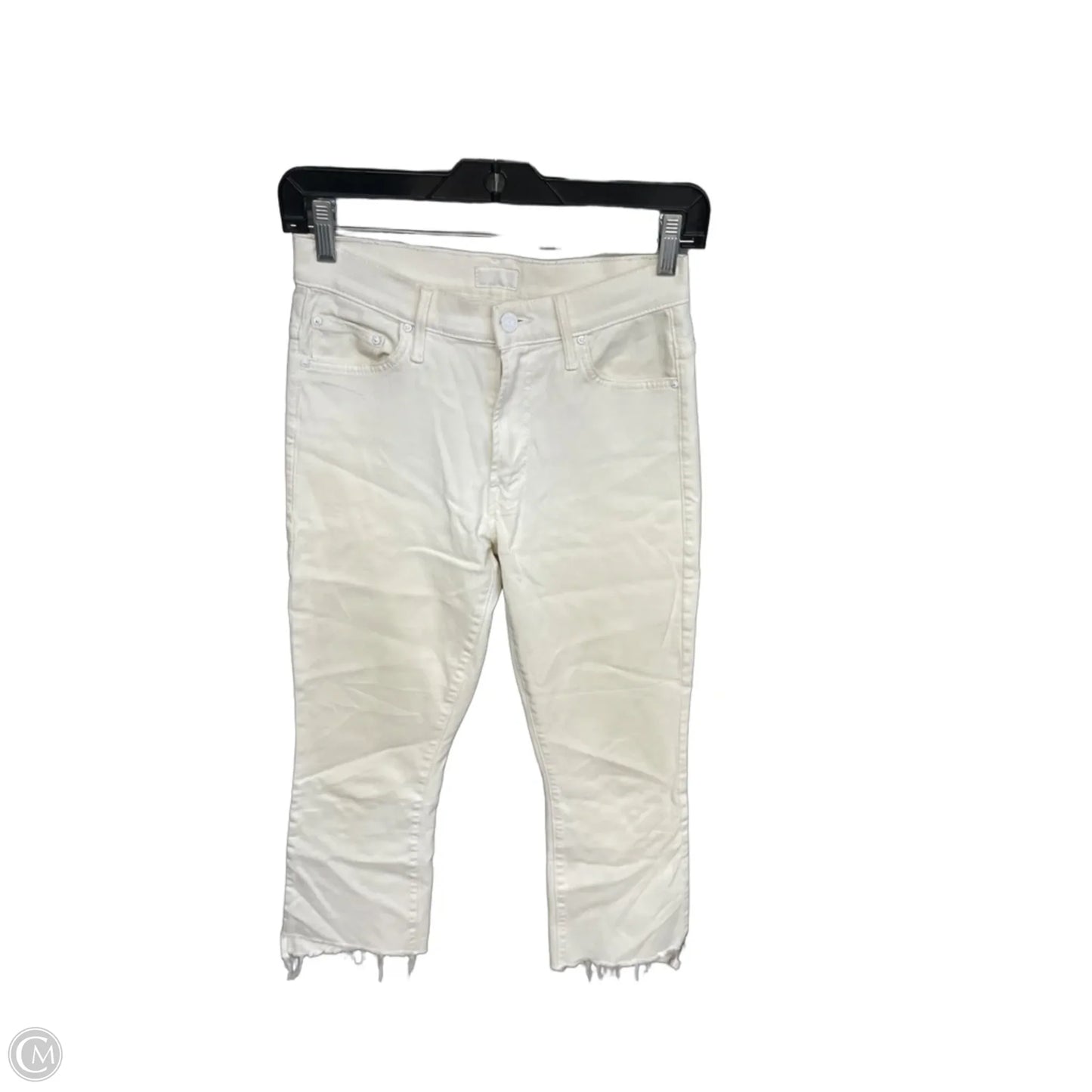 Jeans Straight By Mother In White Denim, Size: 26