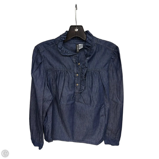 Top Long Sleeve By Divided In Blue, Size: M