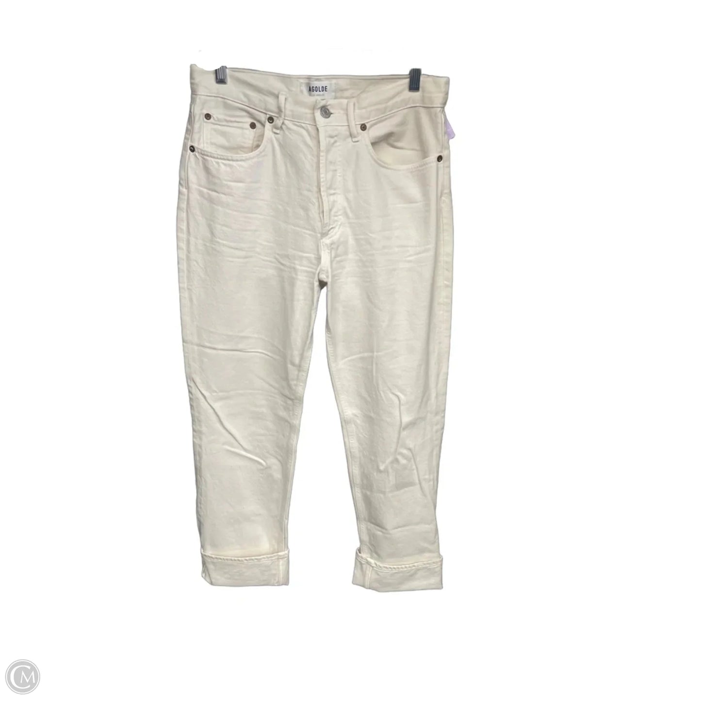 Jeans Straight By Agolde In White Denim, Size: 26