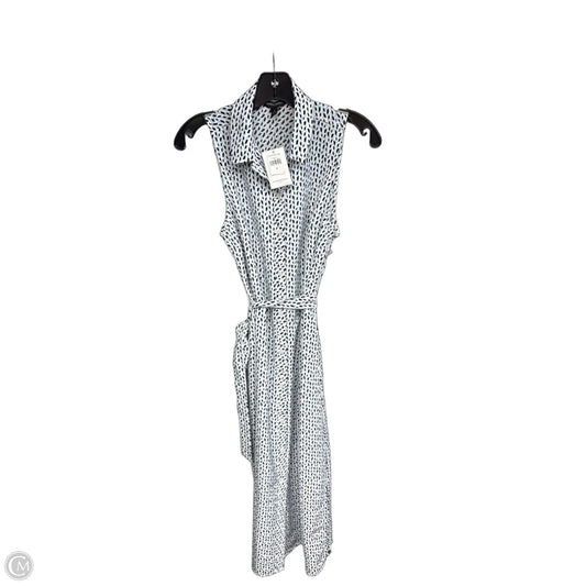 Dress Casual Maxi By Banana Republic In Blue & White, Size: 4