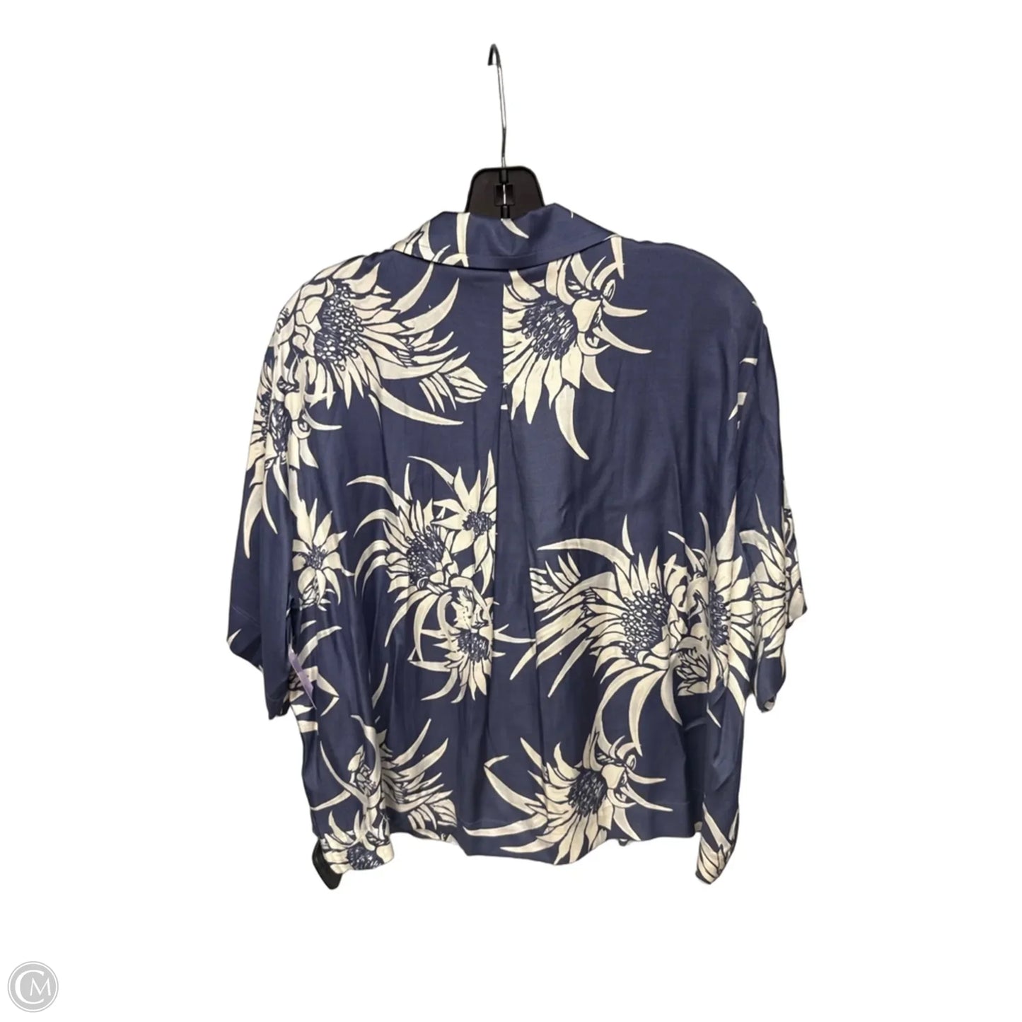 Top Short Sleeve Designer By Rag And Bone In Blue & White, Size: Sp
