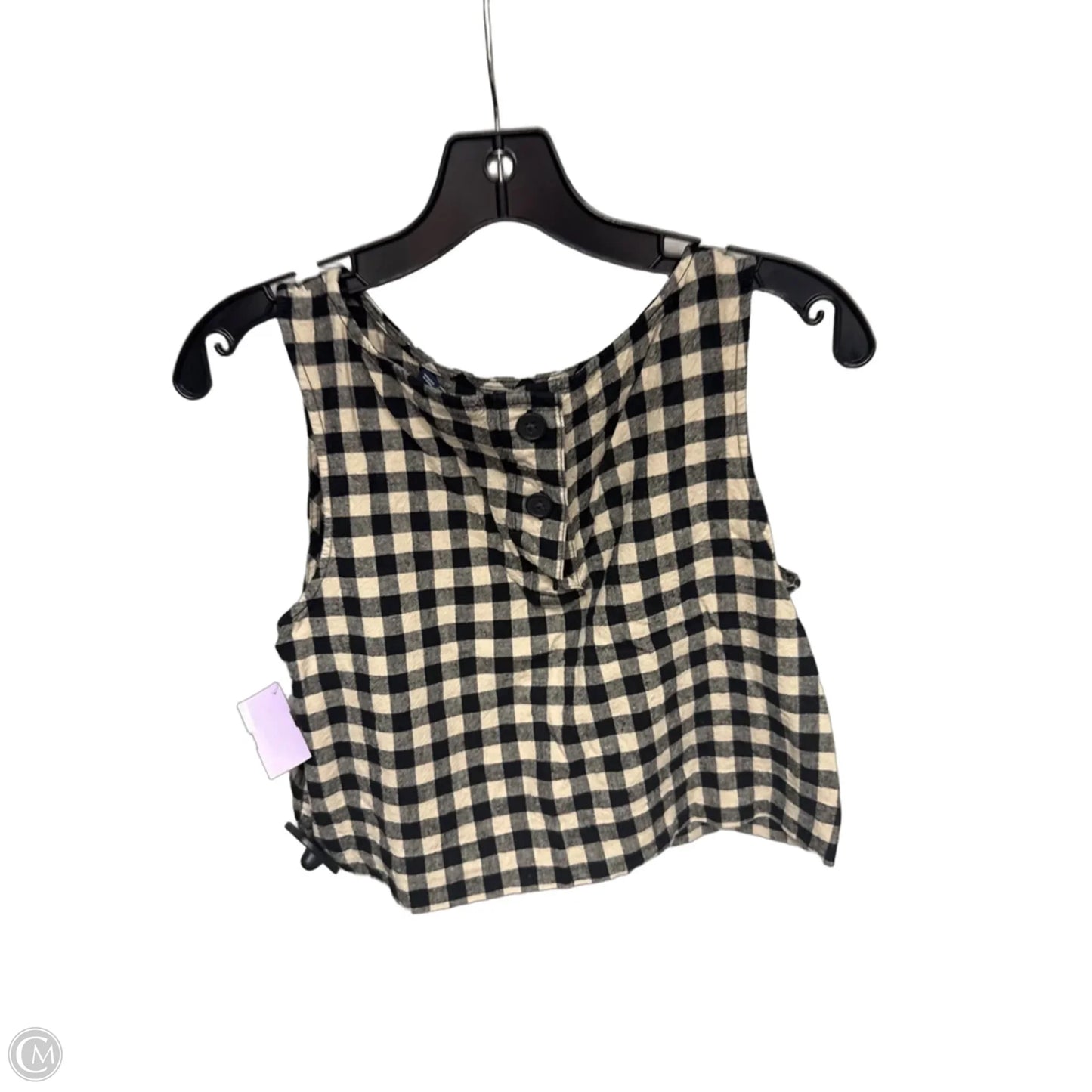 Top Sleeveless By Gap In Black & Cream, Size: S