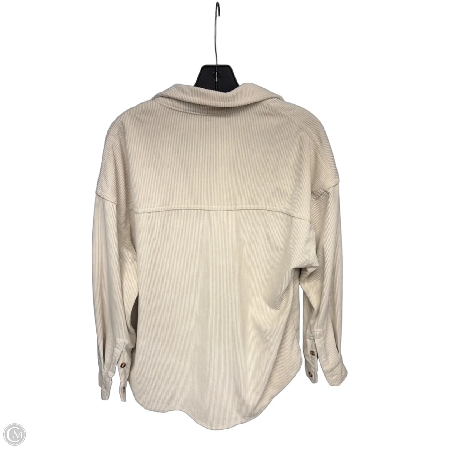 Jacket Shirt By Clothes Mentor In Cream, Size: M