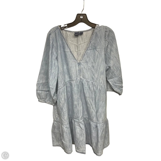 Dress Casual Midi By Gap In Blue Denim, Size: L