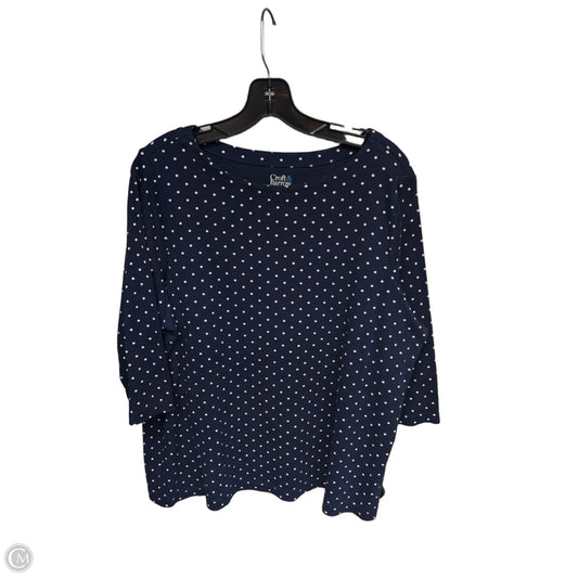 Top 3/4 Sleeve By Croft And Barrow In Polkadot Pattern, Size: 1x