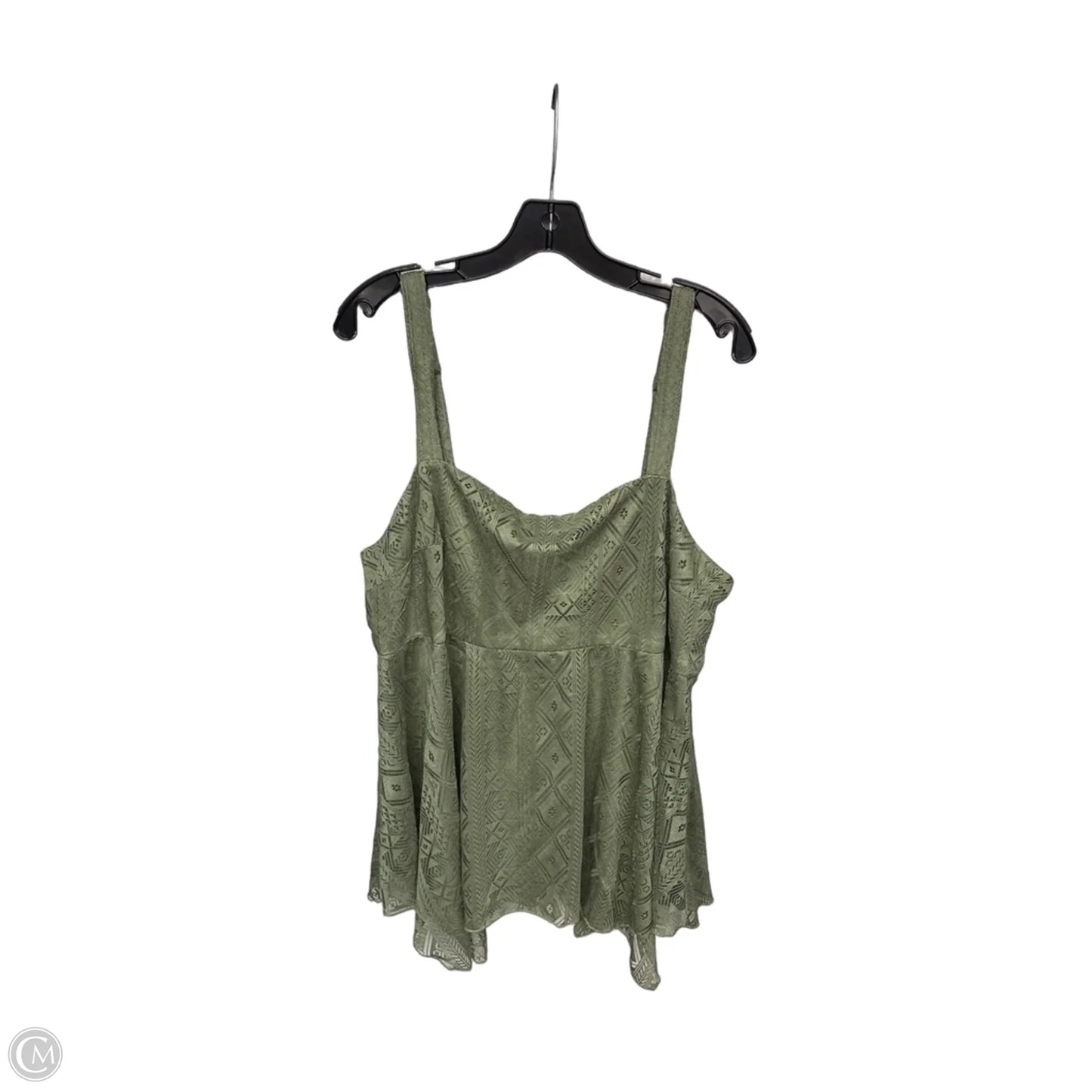 Top Sleeveless By Torrid In Green, Size: 1x