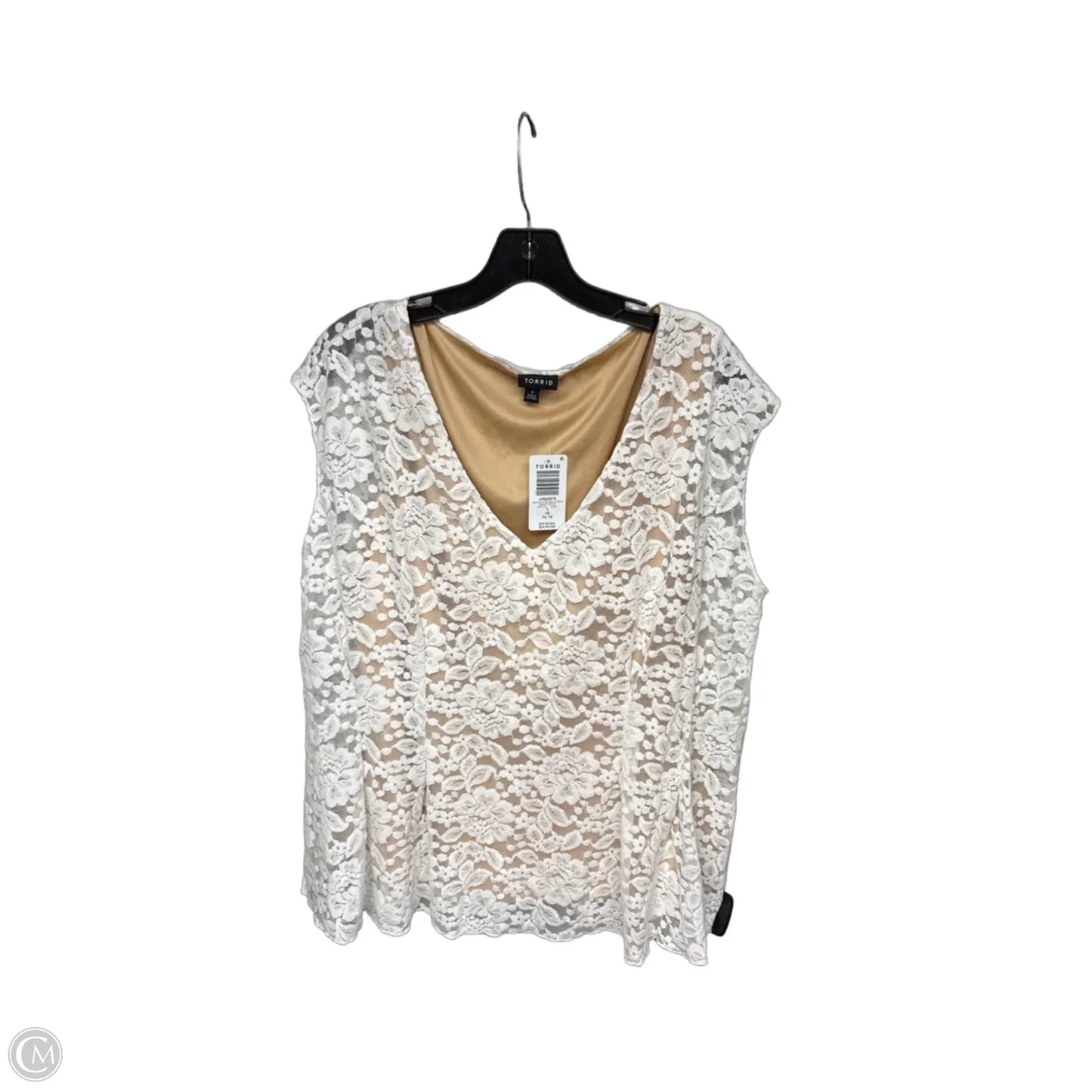 Top Sleeveless By Torrid In White, Size: 1x