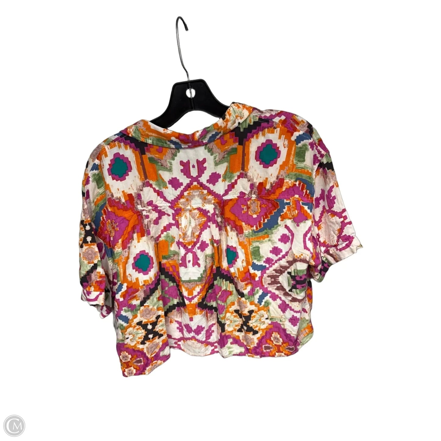 Top Short Sleeve By Christian Siriano In Pink & Purple, Size: M