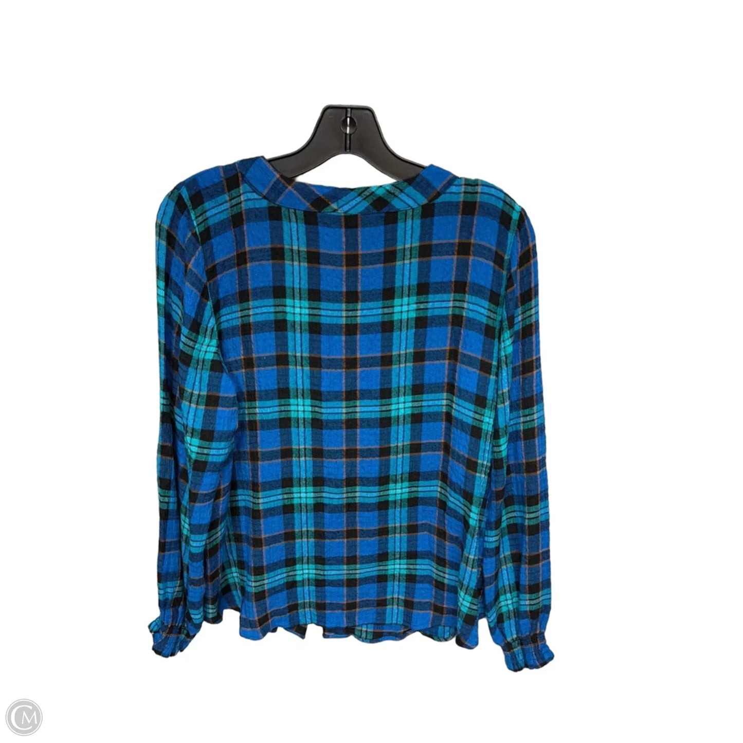 Top Long Sleeve By J. Jill In Blue & Green, Size: Mp
