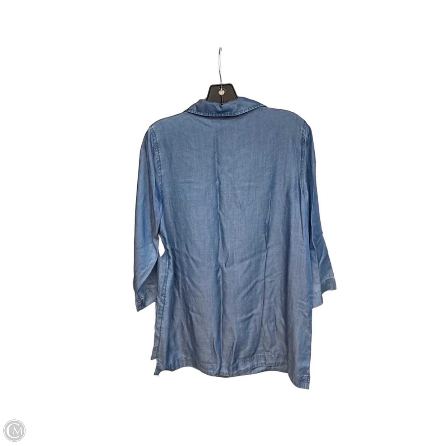 Tunic 3/4 Sleeve By Soft Surroundings In Blue Denim, Size: M