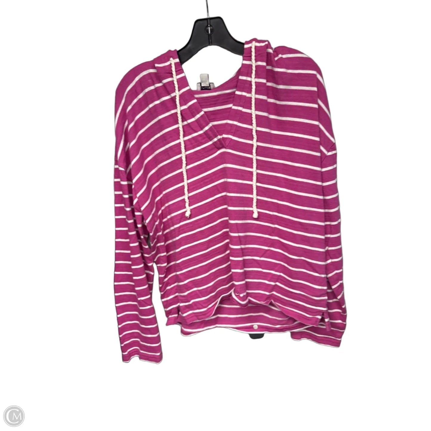 Sweatshirt Hoodie By J. Crew In Pink & White, Size: Xl