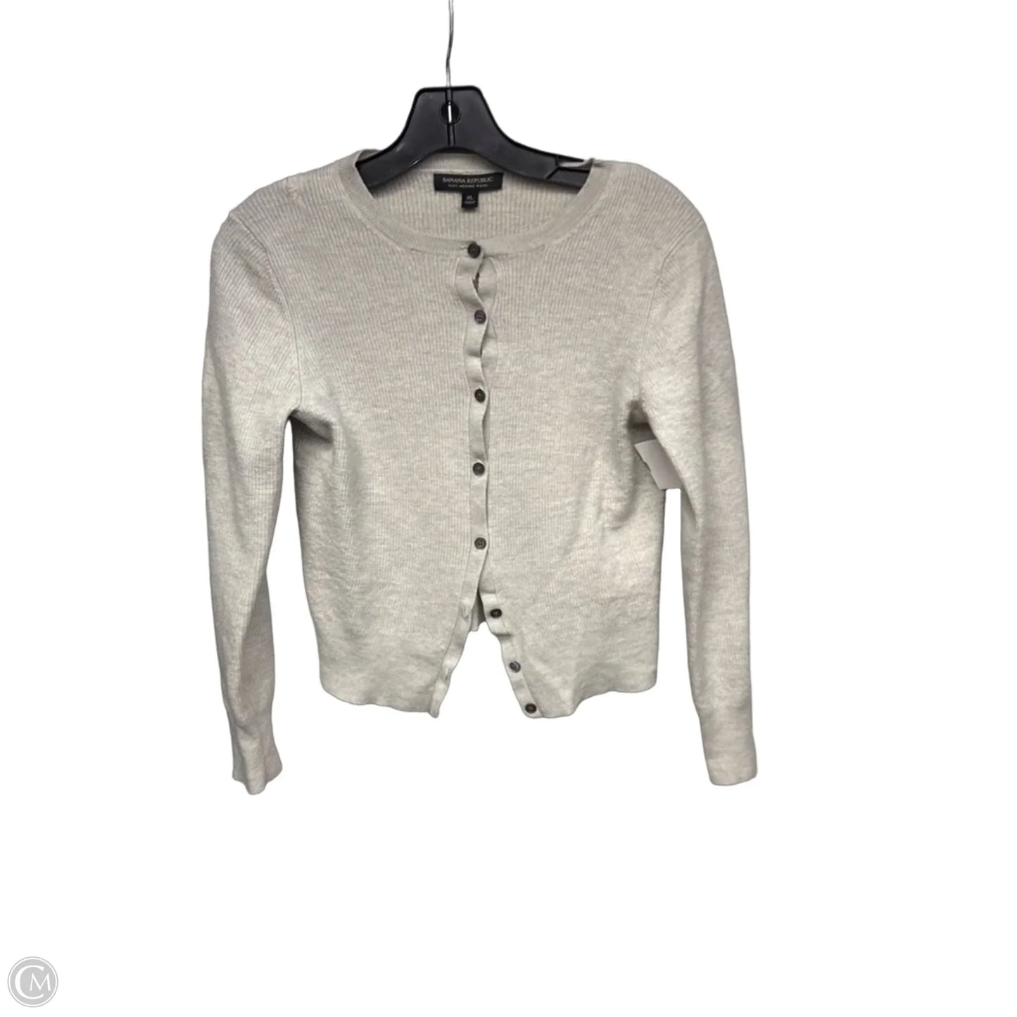 Sweater Cardigan By Banana Republic In Grey, Size: Xl