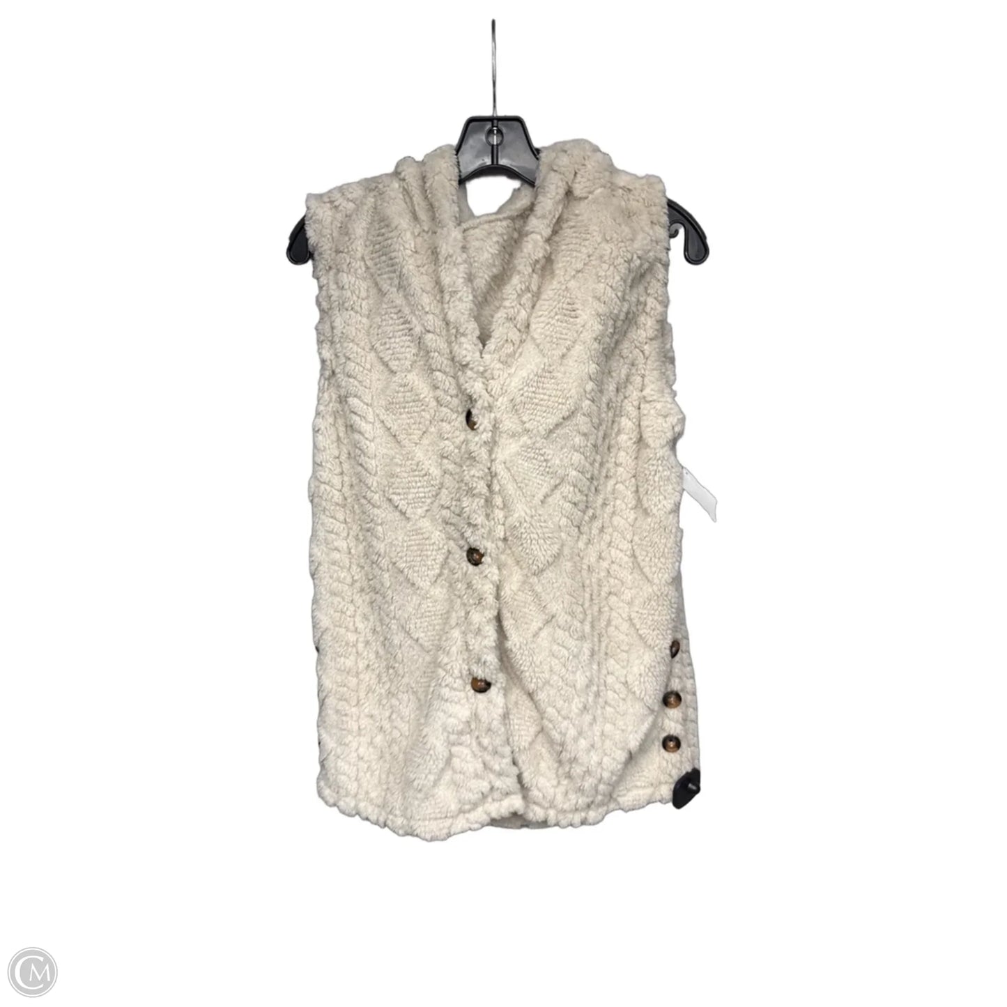 Vest Faux Fur & Sherpa By Clothes Mentor In Beige, Size: M