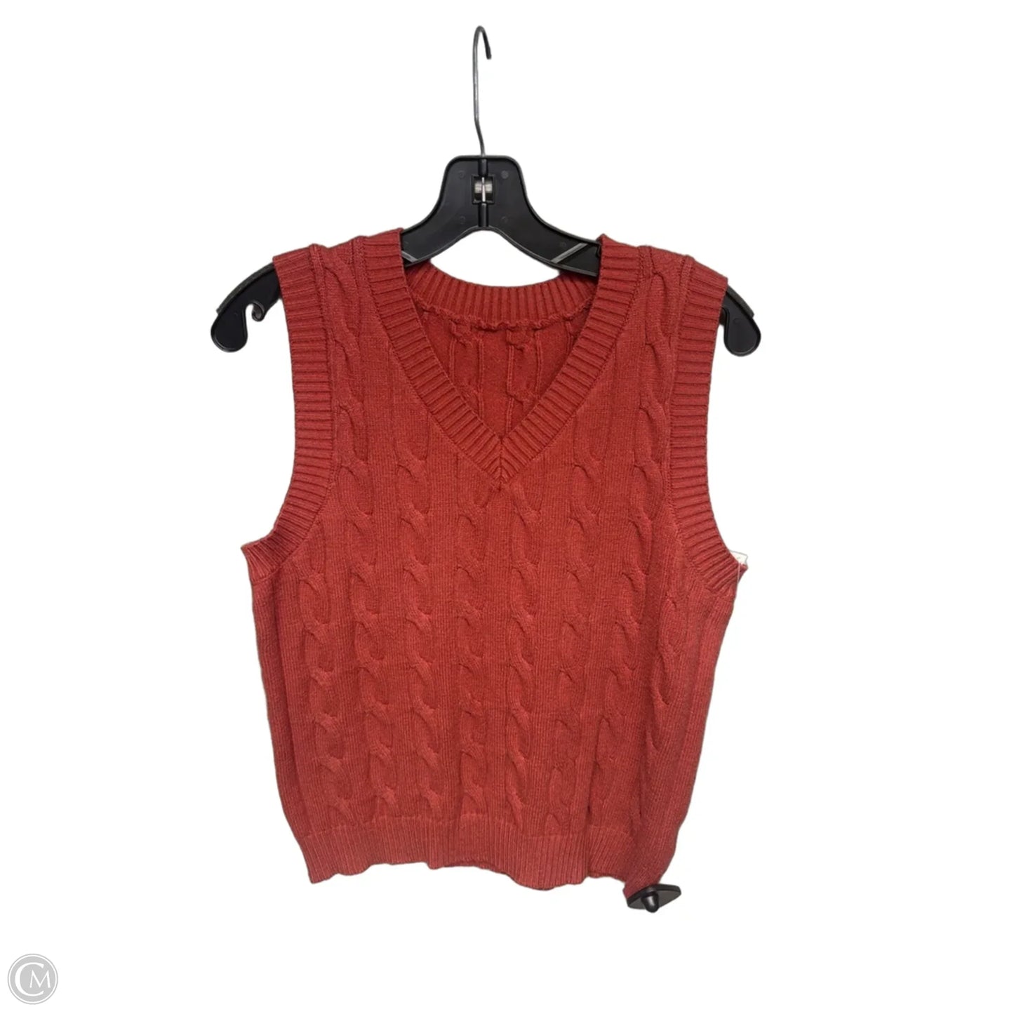 Vest Sweater By Clothes Mentor In Orange, Size: L