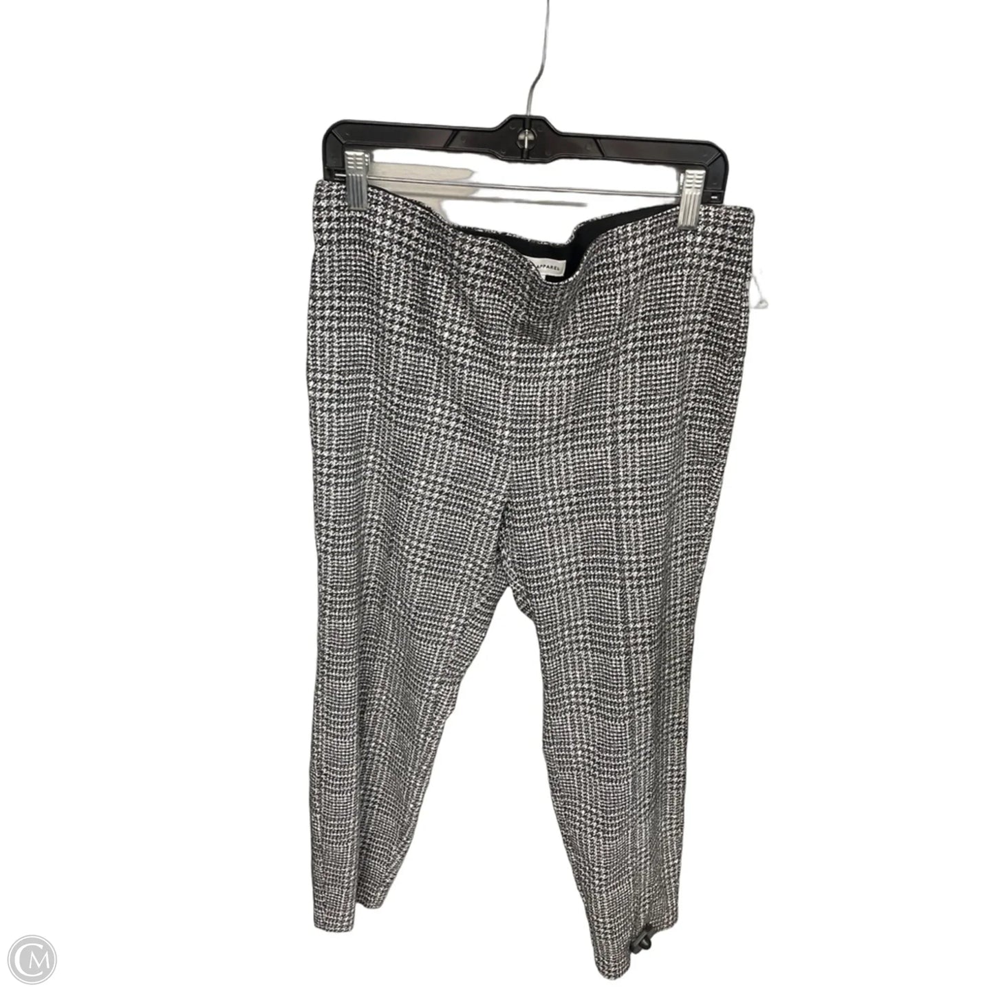 Pants Cropped By Soho Apparel In Black & White, Size: Xl