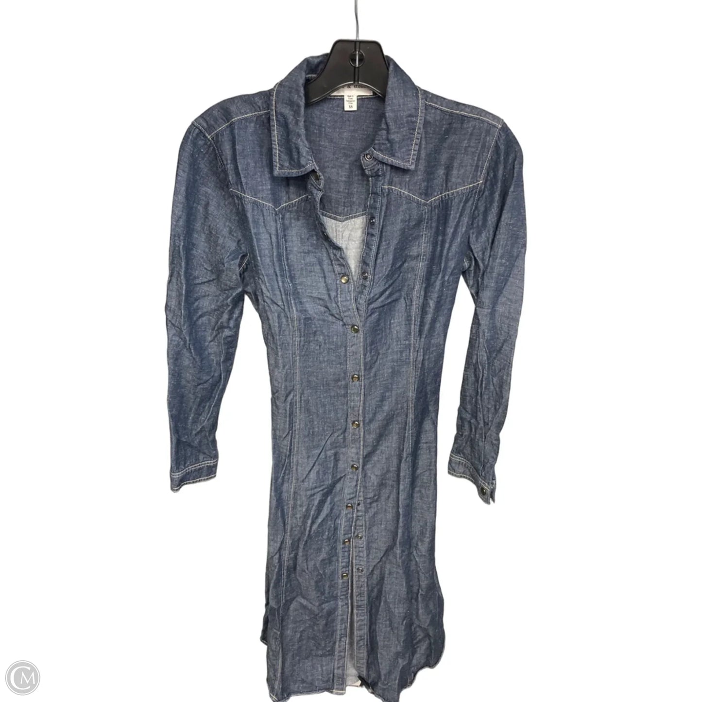 Dress Casual Midi By Cloth & Stone In Blue Denim, Size: Xs