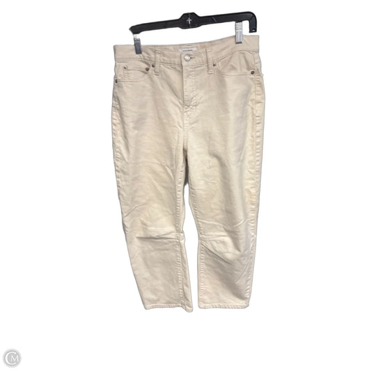 Jeans Wide Leg By Banana Republic In Cream Denim, Size: 10