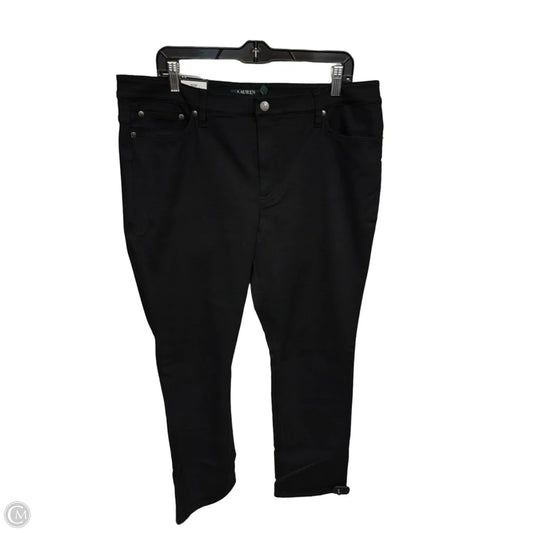 Jeans Straight By Lauren By Ralph Lauren In Black Denim, Size: 16
