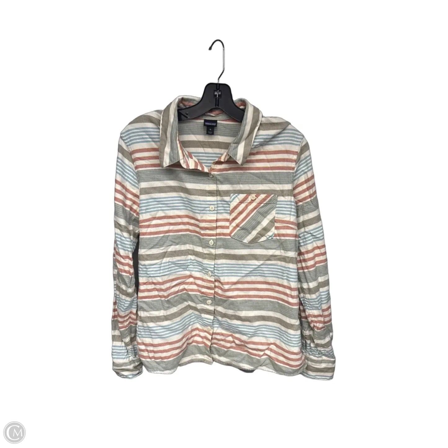 Top Long Sleeve By Patagonia In Striped Pattern, Size: 10