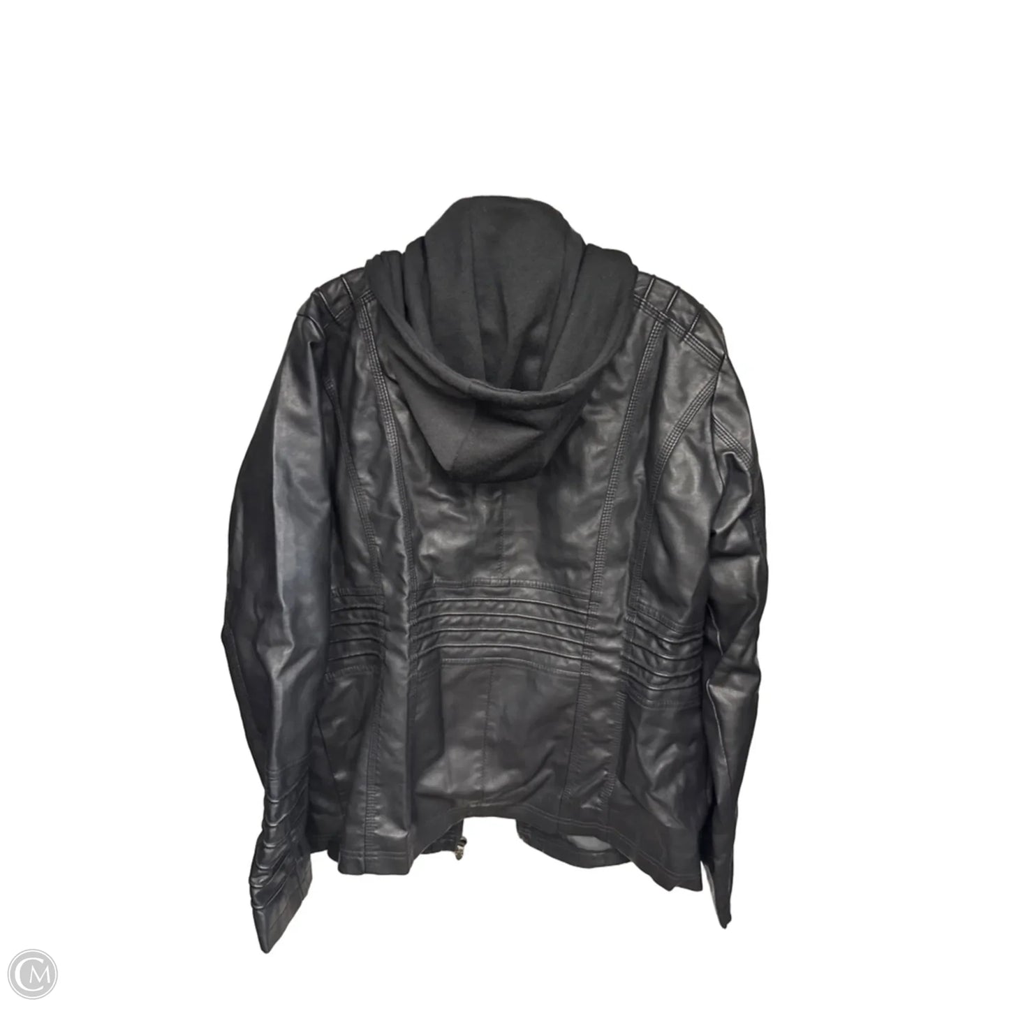 Jacket Moto By Clothes Mentor In Black, Size: Xxl