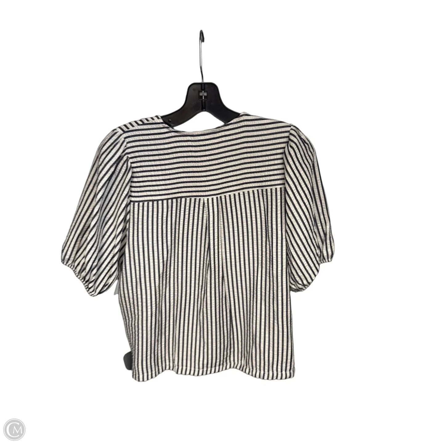 Top Short Sleeve By Zara In Striped Pattern, Size: S