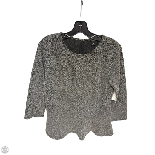 Top 3/4 Sleeve By Ann Taylor In Grey, Size: S