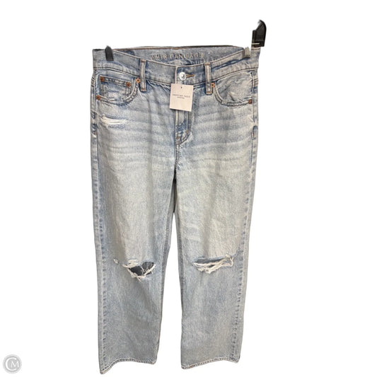 Jeans Straight By American Eagle In Blue Denim, Size: 0