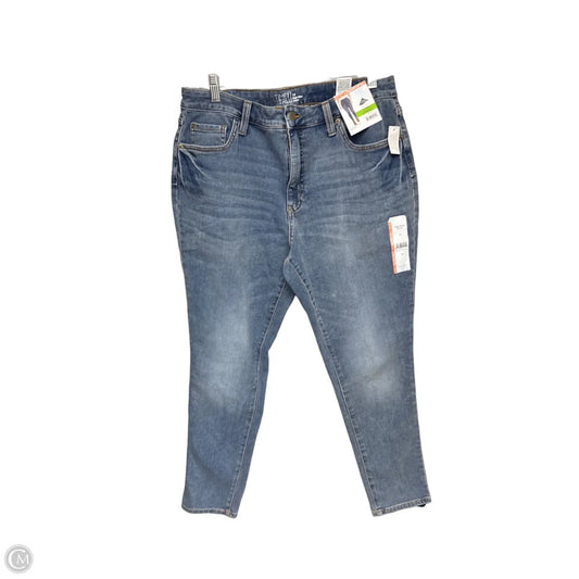 Jeans Straight By Time And Tru In Blue Denim, Size: 14