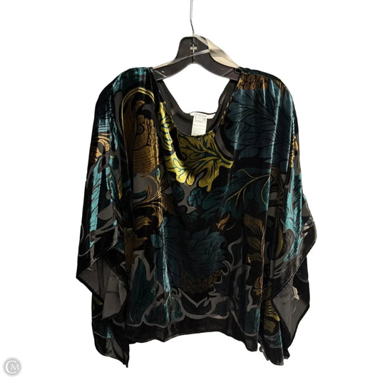 Top Short Sleeve By Chicos In Black & Blue, Size: L