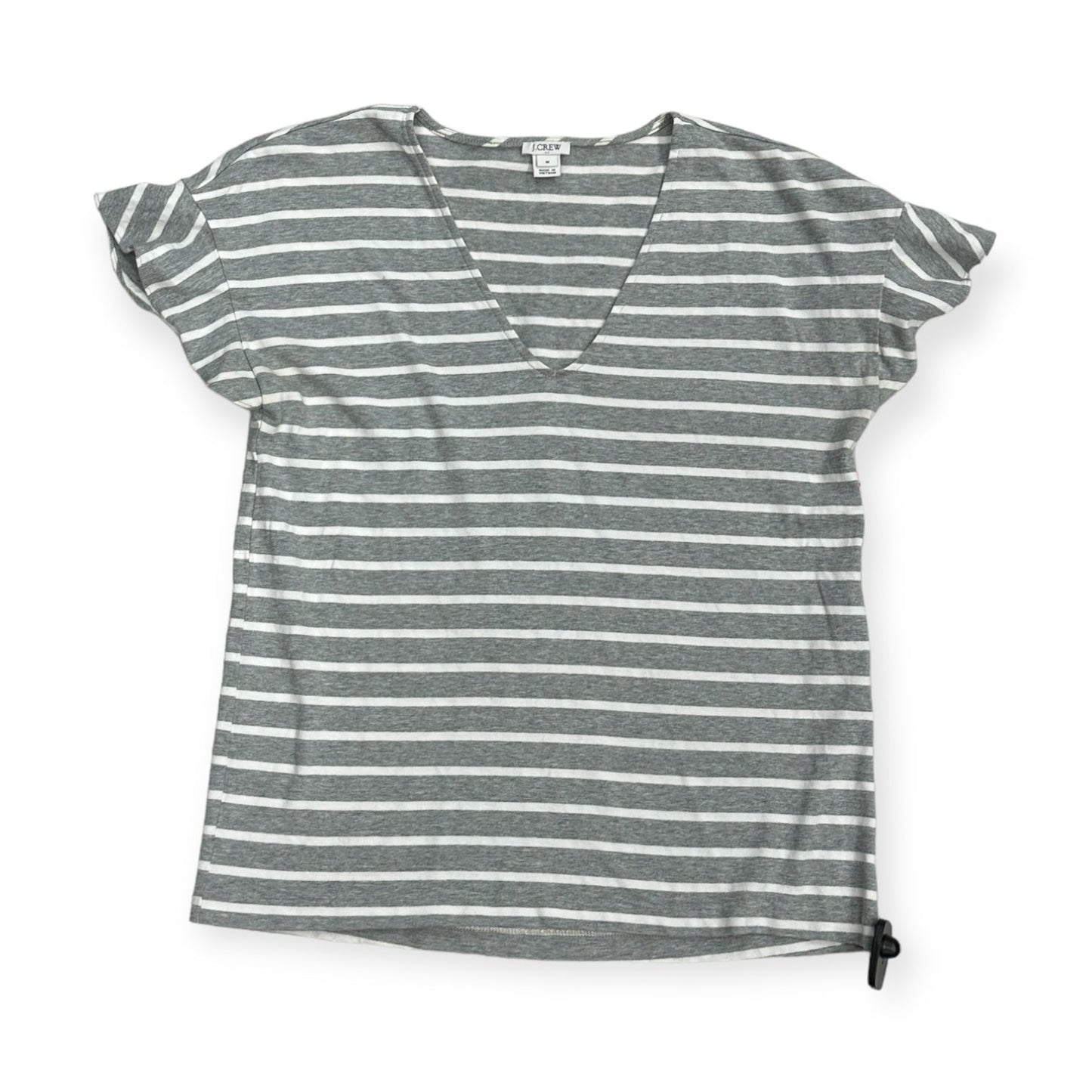 Grey & White Top Short Sleeve J. Crew, Size M