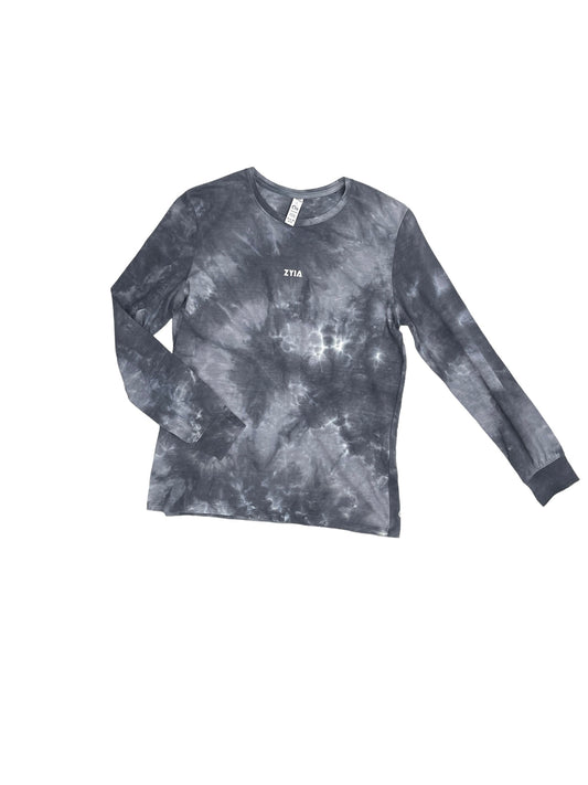 Athletic Top Long Sleeve Crewneck By Zyia In Tie Dye Print, Size: L